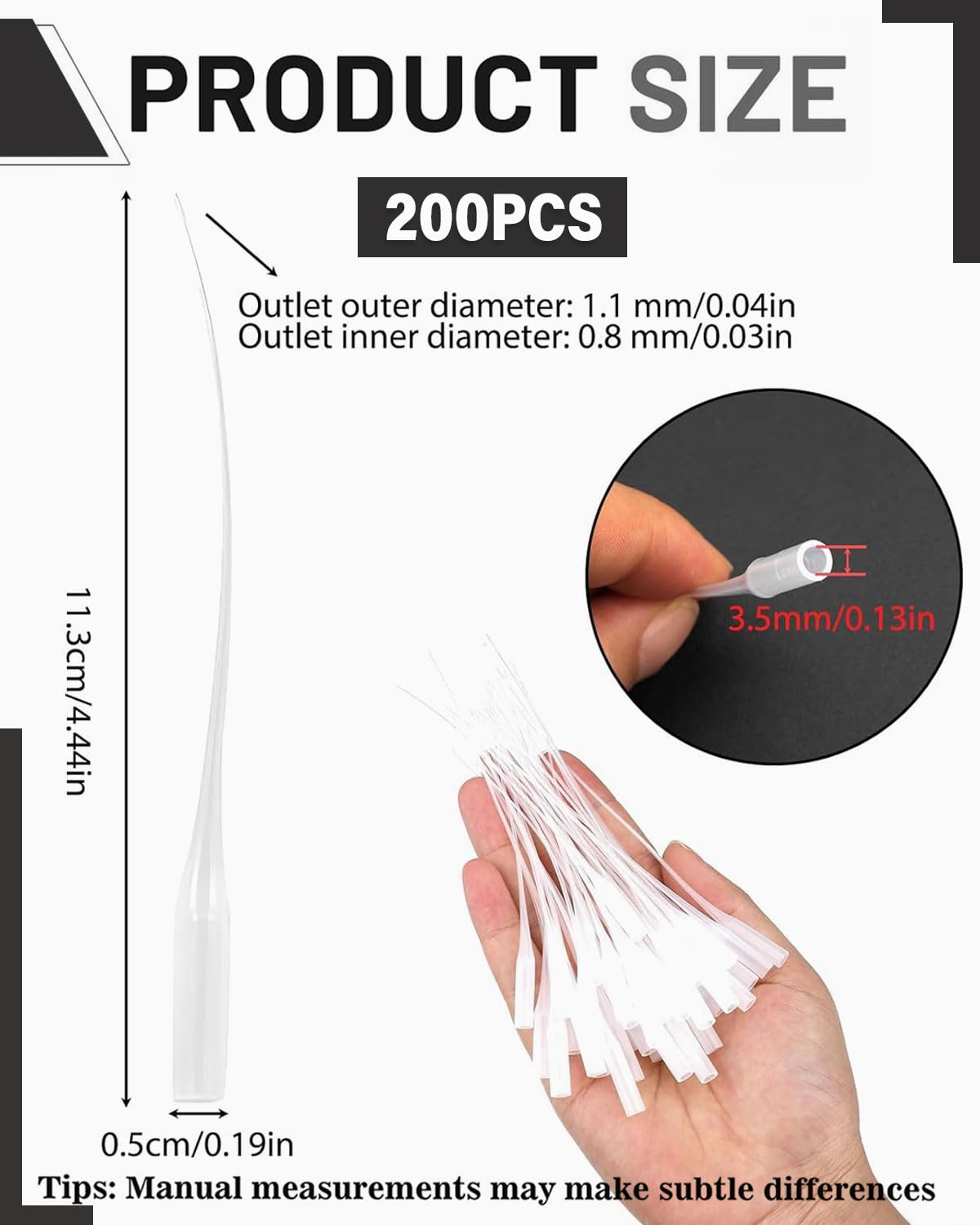 Punte per Colla 200 Micro Applicatore di Precisione Plastica Laboratorio Dispenser