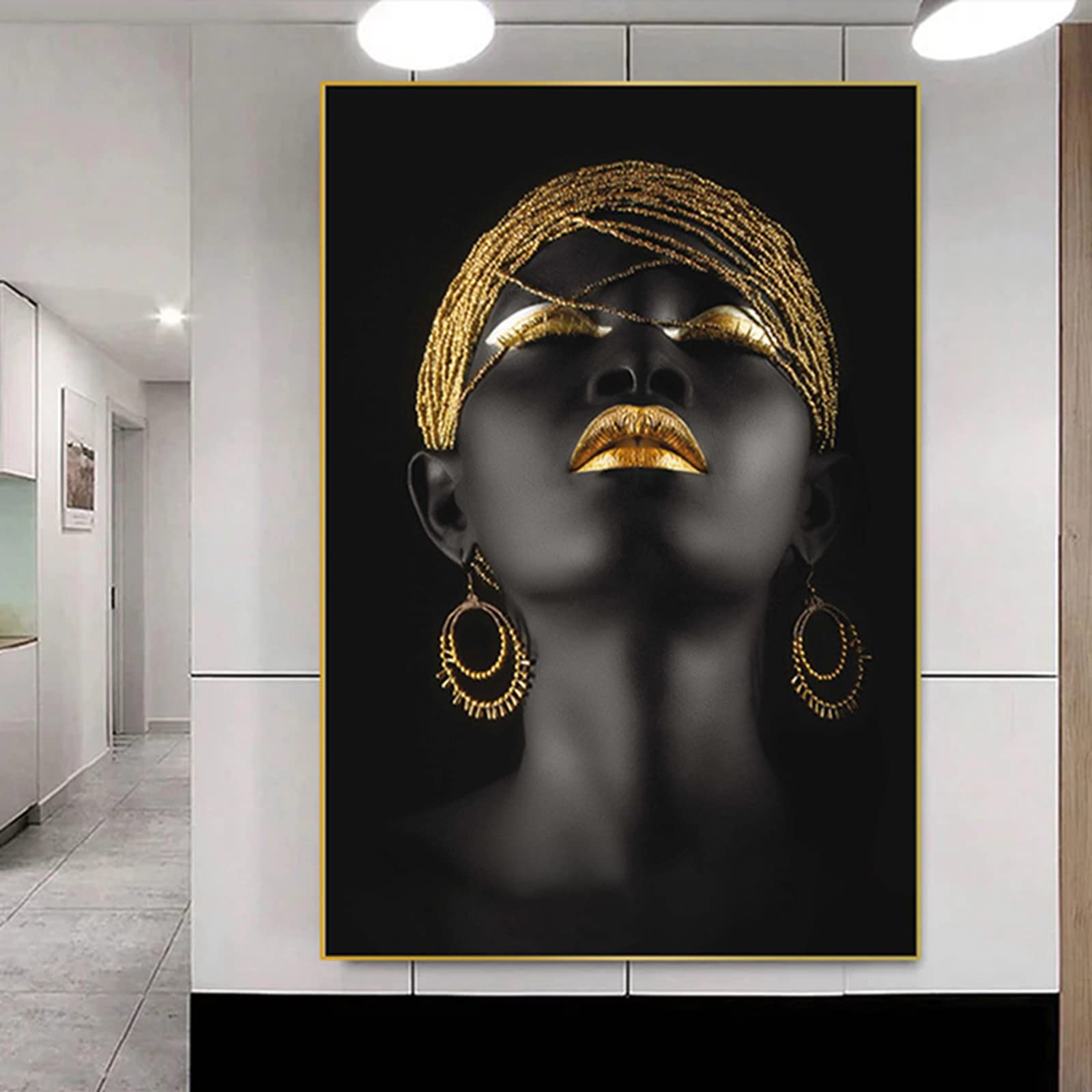 HOLEILUCK Afrikanische Frau Gold Mädchen Gesicht L Produktbild-Vorschau 2