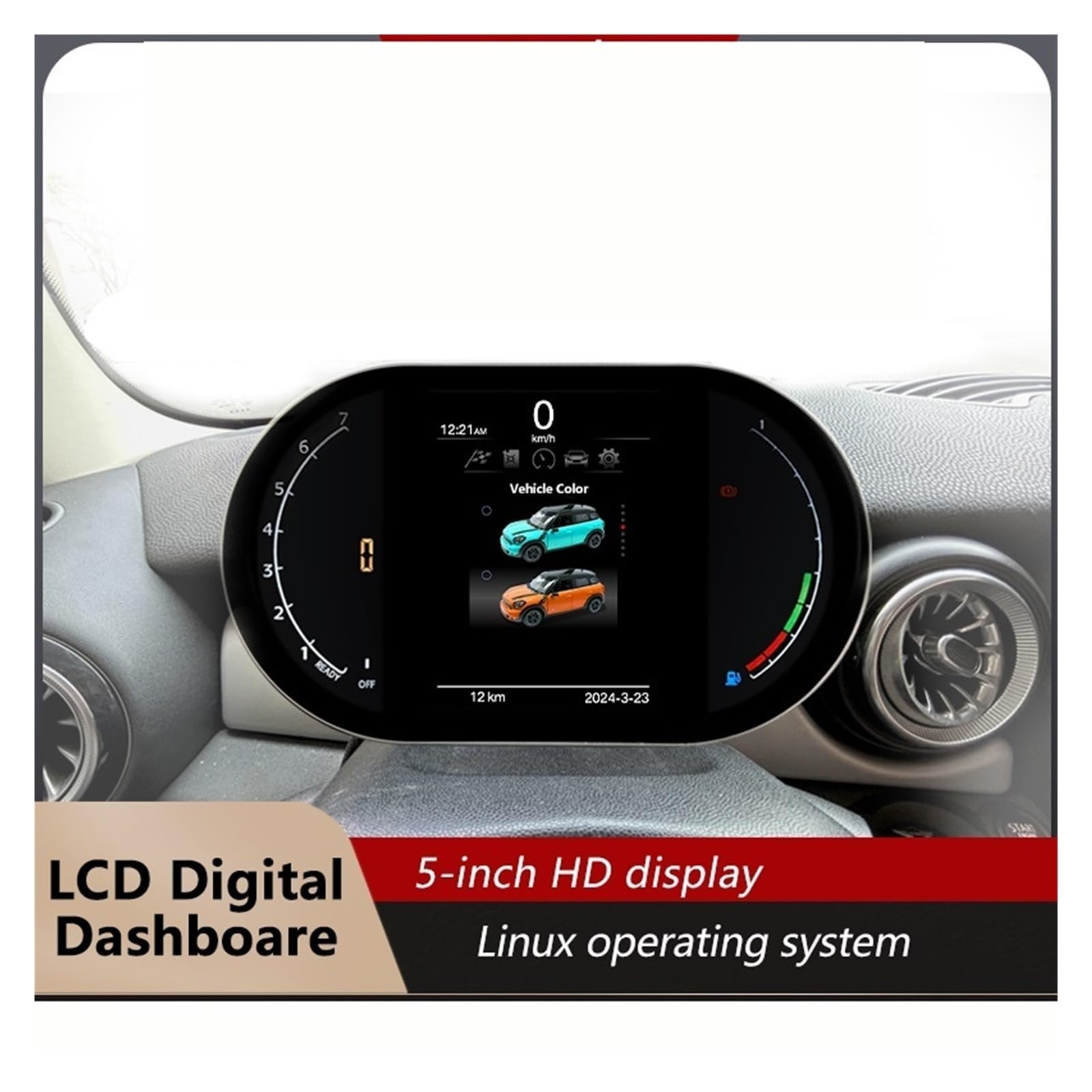 Cruscotto digitale compatibile con BMW Mini Serie F F54 F55 F56 F57 F60 2014-2023 Tachimetro LCD Cluster Pannello strumenti