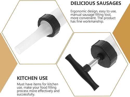 Miniatura 4 de Hemoton Máquina de llenado de salchichas manual para hacer salchichas, kit de relleno de carne, herramientas de llenado de prensa de salchichas para