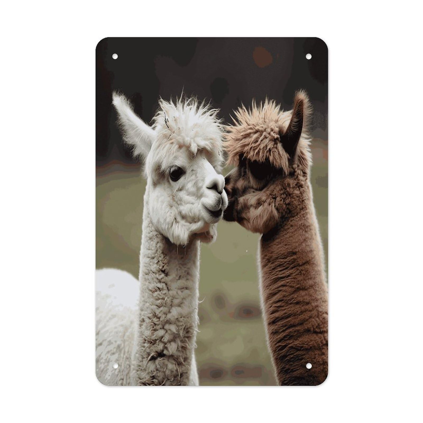 Funny Alpaca Metal Tin Sign Wall Decor Funny Retro Sign Weatherproof Metal Wall Art for Indoor Or Outdoor Retro Tin Signs for Kitchen Office Home Bar Decor 11.8 X 7.9 Inch