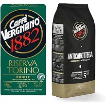 Caffe Vergnano Antica Bottega Whole Bean Coffee & Riserva Torino Nobile Espresso Pods Bundle, Italian Coffee Beans and Nespresso Original Compatible Capsules