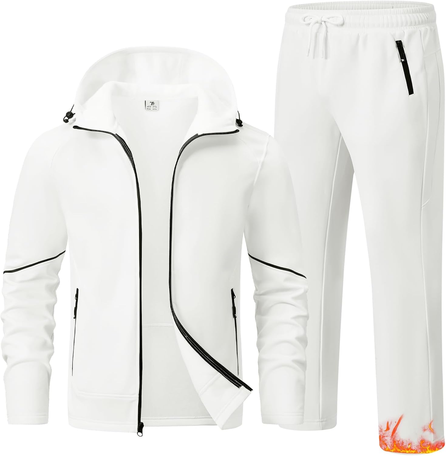 TBMPOY Men’s Fleece Lined Tracksuits Hooded Sweatsuits 2 Piece Set Winter Casual Warm Up Track Suits Full Zip Outfits