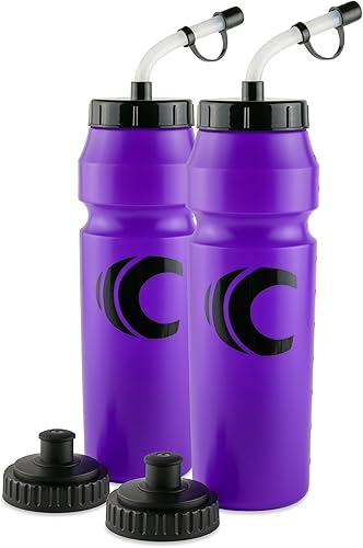 Miniatura 13 de Cannon Sports Botella de agua deportiva de 1 litro, libre de BPA, capacidad de 34 oz, boca ancha, 2 tapas (pajita y presión), excelente para