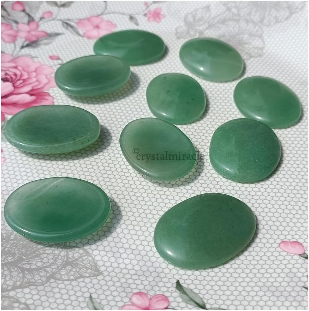 Set of Two Green Aventurine Quartz Worry Stones Positive Energy Crystal Healing Thumb Stone for Metaphysical Powerful Health Wealth Reiki Meditation Feng Shui Gifts for Men Women - Image 4