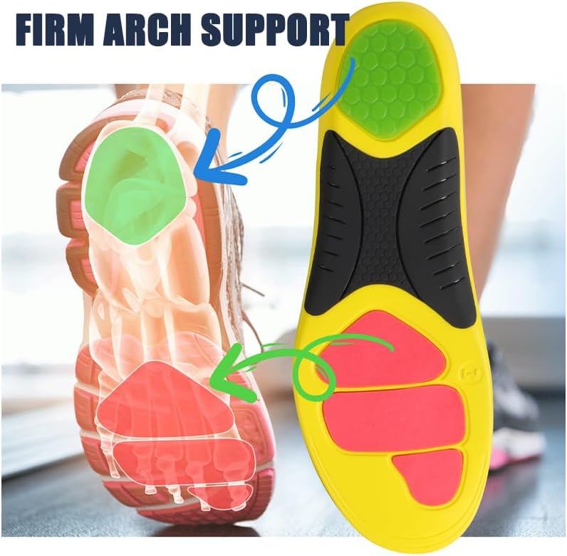Shoe Insoles Arch Support Insoles for Men Women Flat Feet Orthotics Plantar Fasciitis Pain Relief for Sneakers, Boot image 2