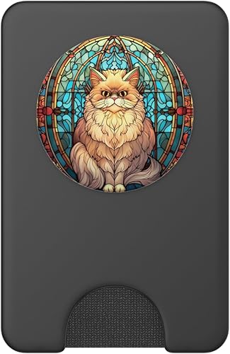 Miniatura 8 de PopSockets de cristal de colores de gato persa PopGrip estándar