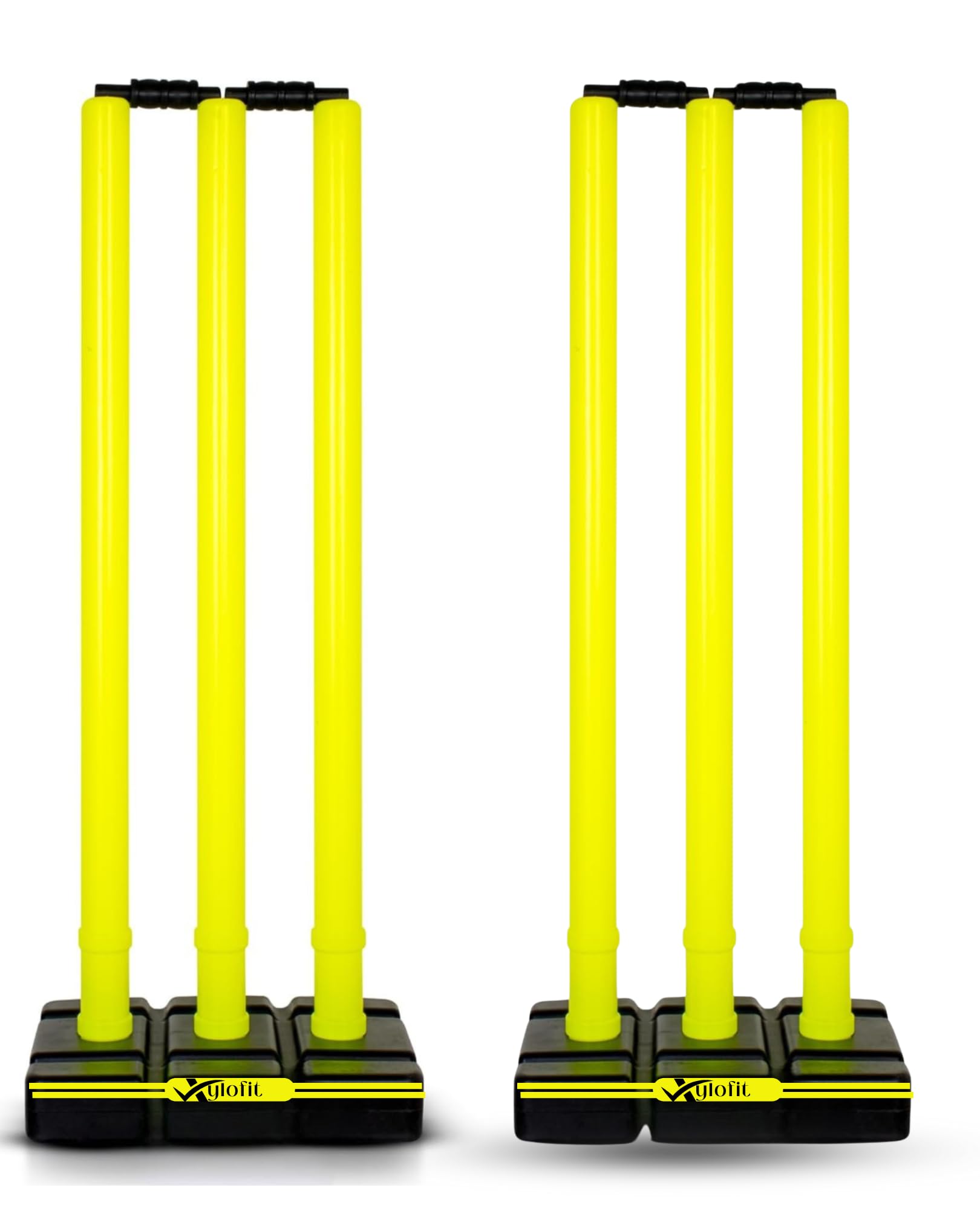 Cricket Stumps Combo with Stand | Cricket Kit Plastic Wickets for Cricket | Standard Wickets for Cricket Ground, Match, Tournament | Stump with Stand & Bails- Fluorescent Green | 2-image-49