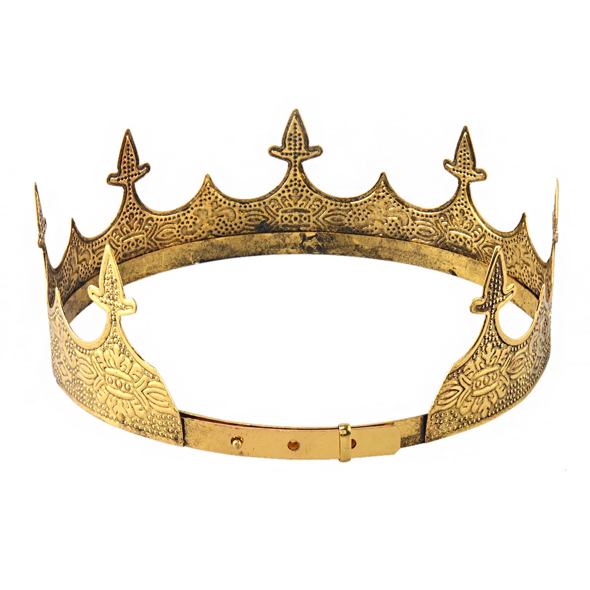 Korona Biżuteria do włosów Królewski Król Diadem Mężczyźni Metal Big Tiaras Na Halloween Kostium (Ciemne Złoto)