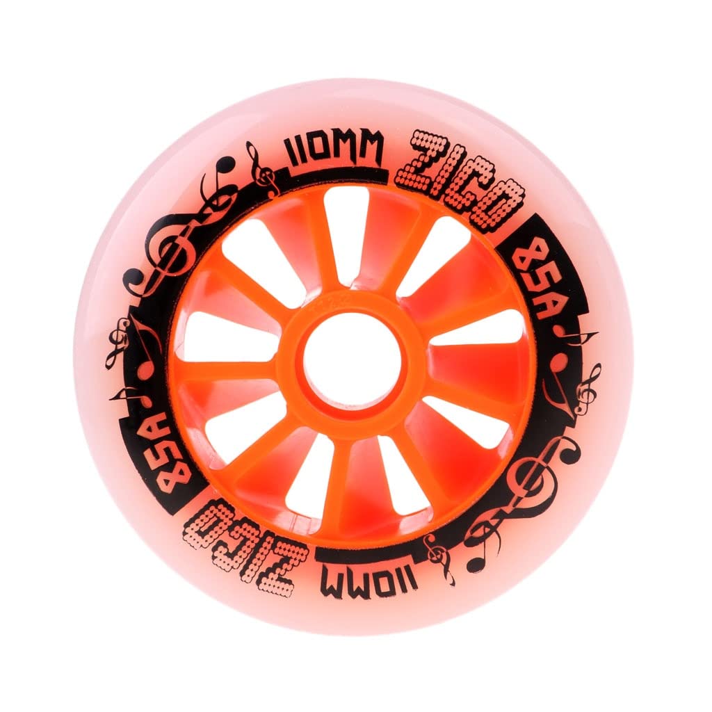 DawnDream Stunt Scooter Wheels Outdoor Inline Skates Wheel Replacement Durable Skates Racing Wheels Accessories 90mm / 100mm / 110mm 3 Size Scooter Wheels (Color : Orange 110mm)