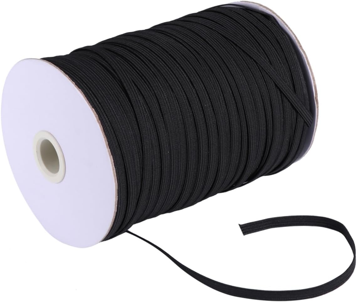 1 Roll Elastic Ribbon Band Flat Elastic Belt for Sewing Crafting and Clothing Accessories Black for Trousers and DIY Projects