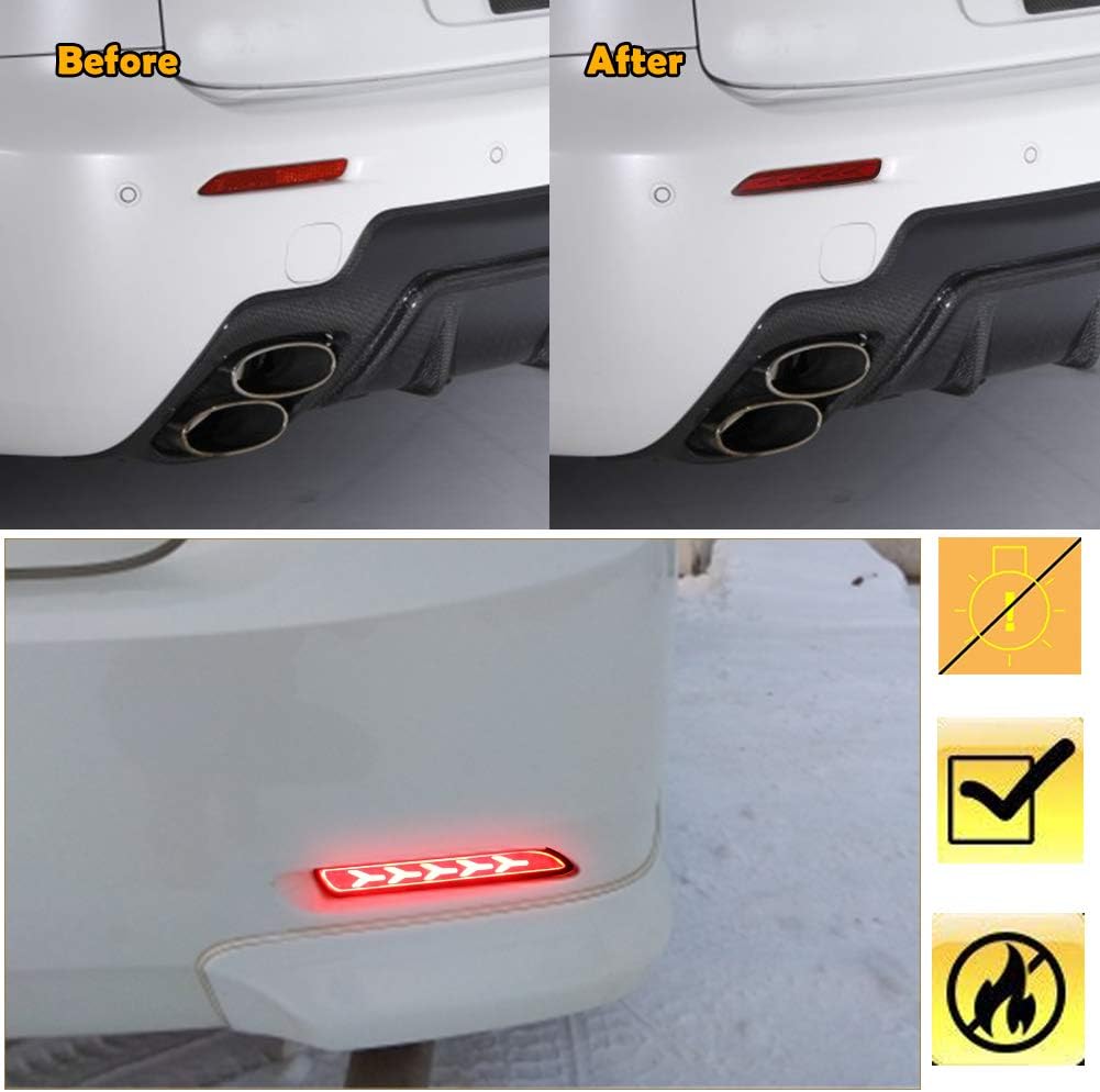GTINTHEBOX 3D Optic Fish Bone Style Red LED Rear Bumper Reflectors Brake Tail Lights Lamps For Lexus RC250 RC350 IS-F GX470 Toyota REIZ Sienna Matrix Venza Avalon