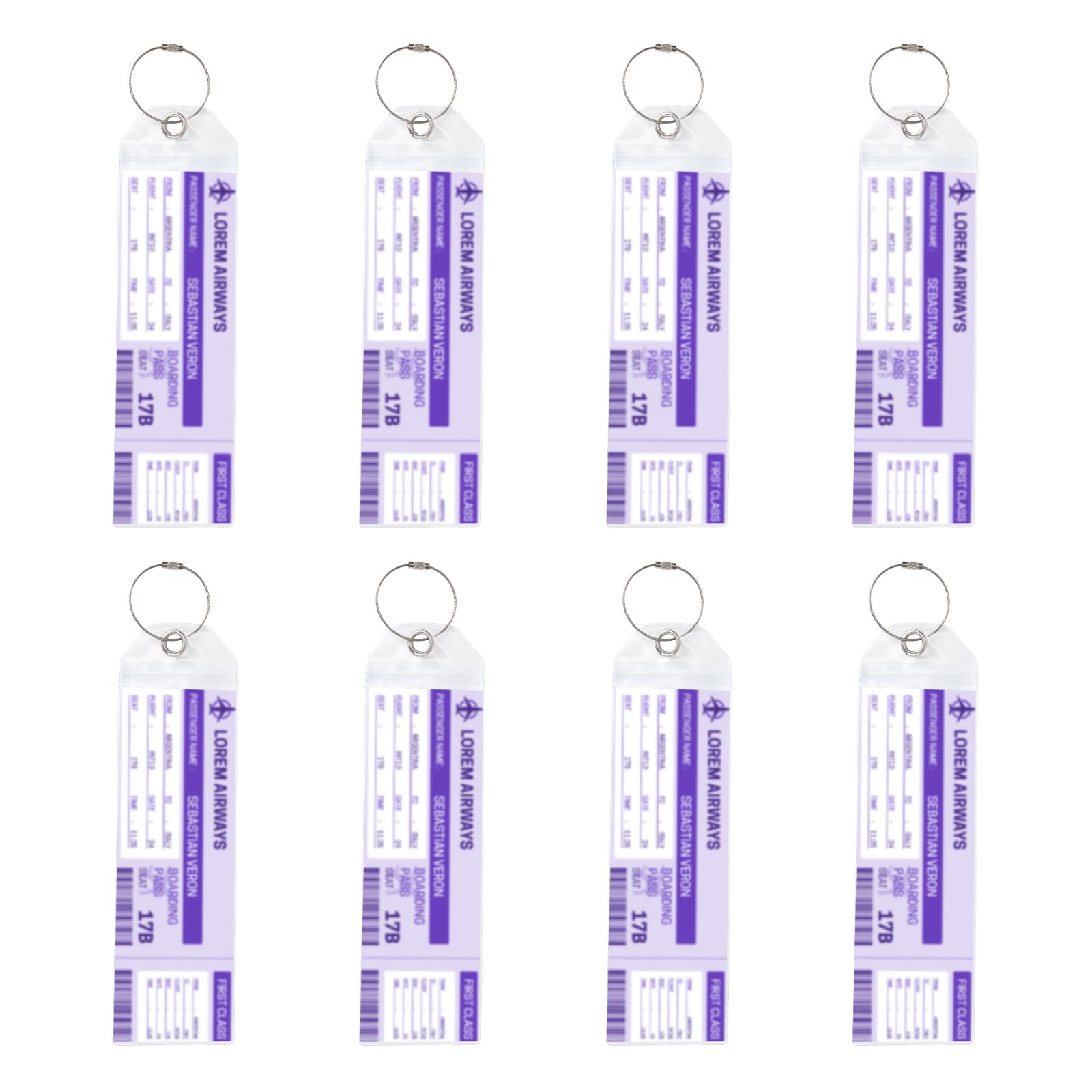 lasuroa 8szt DCL Cruise Luggage Tag Holder z Metalowymi Pętlami, Przezroczysty Wodoodporny Uchwyt na Etykietę Walizki z Zamknięciem na Suwak Pasuje do Fantasy Magic Wish Treasure Adventure Ships