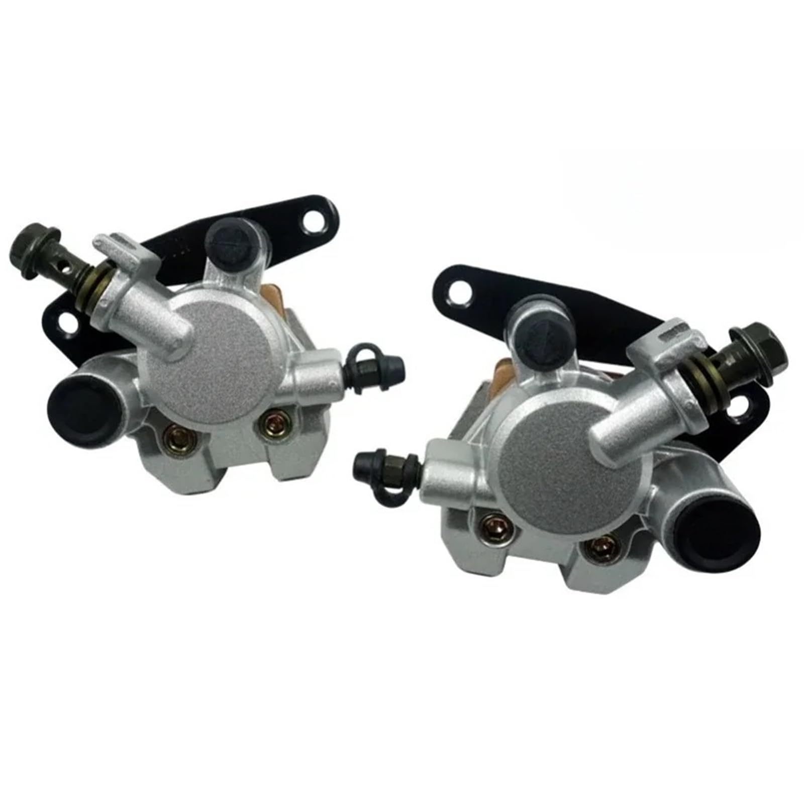 zacisków hamulcowych Zestaw zacisków hamulcowych przednich do motocykli Yamaha Grizzly 660 2002-2008 YFM660 KODIAK 400 1999-2006 450 2003-2006 z klockami mankietów prowadnicy(Black 1 pair)