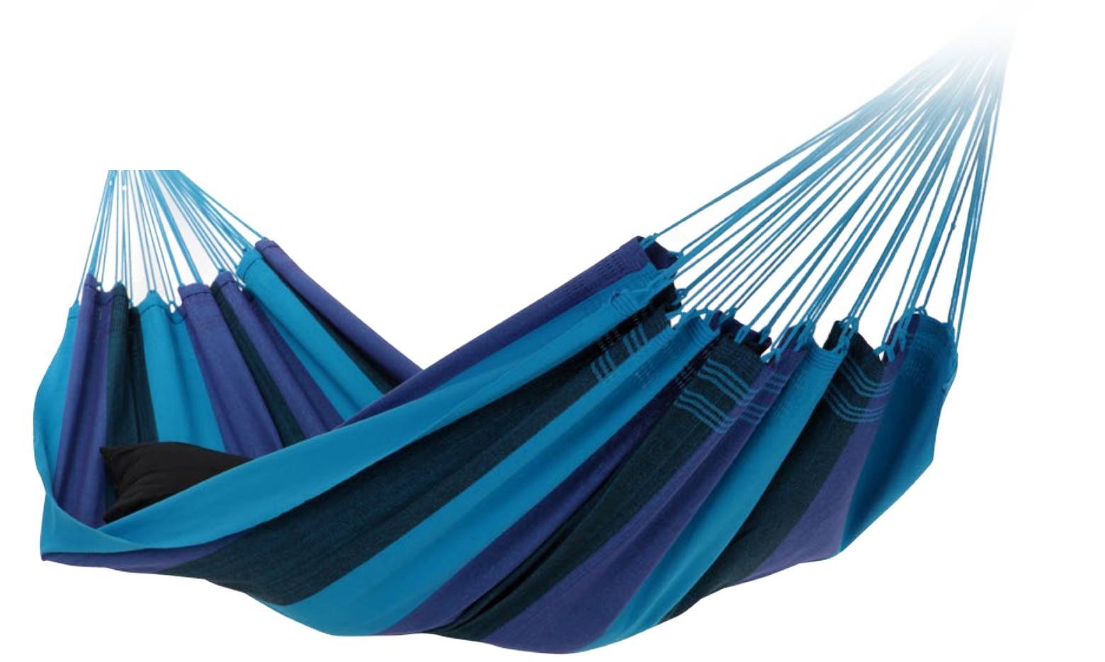 Amaca Brasiliana Comfort Premium Doppia In Cotone – Ma 01082, Caribe Blu, 400x170 Cm, Portata 180 Kg