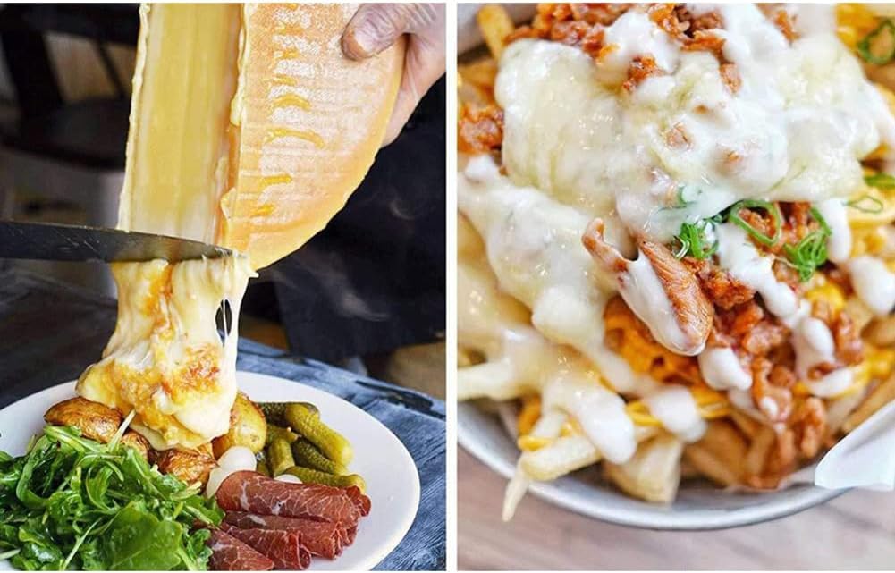 Formaggio Commerciale, Formaggio Elettrico per Raclette, Griglia per Formaggio con Doppia Area di Riscaldamento, Griglia per Raclette a Riscaldamento Rapido, Macchina per sciogliere Raclette