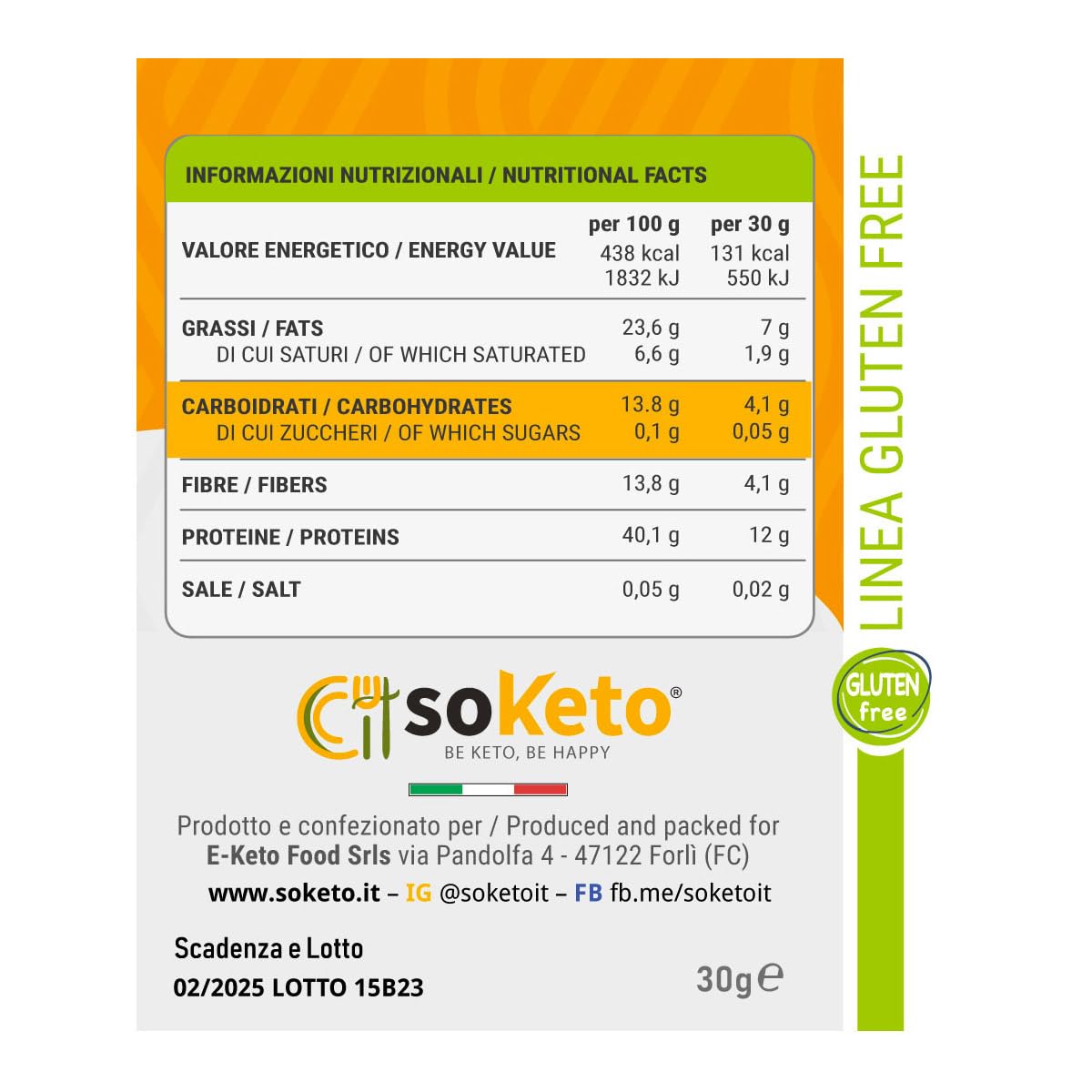 SOKETO Biscotti Frollini Keto con Cioccolato | 0% Zuccheri - 33g Proteine per 100g | Senza Glutine, Colazione Proteica
