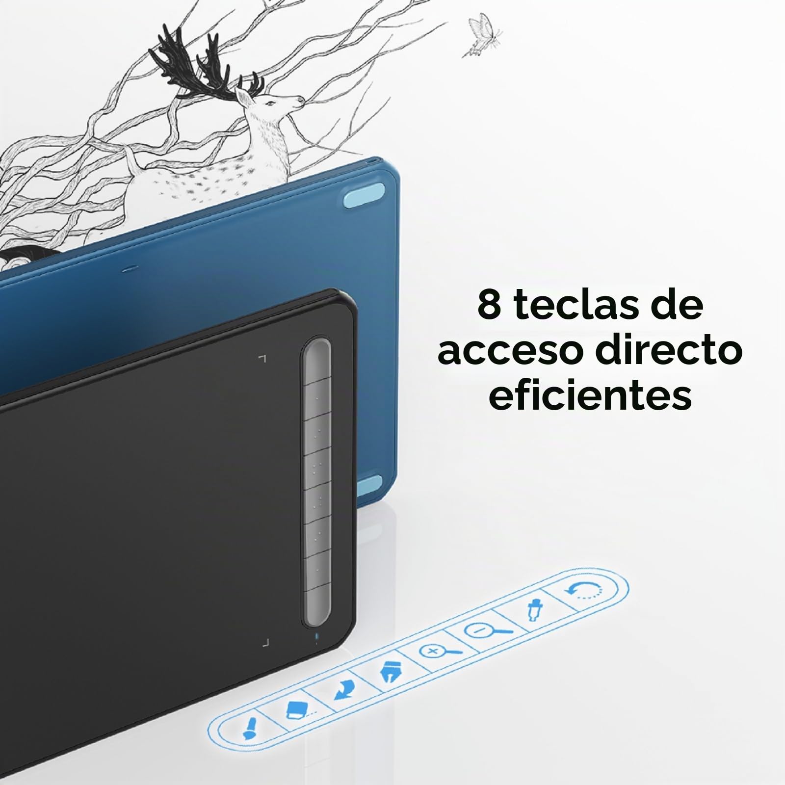 XPPen Deco MW Tableta Gráfica Dibujo Digital 8x5 Pulgadas, Tableta Digitalizadora Inalámbrica con Bluetooth 5.0, Dura más de 10 Horas sin Cables, Compatible con ibisPaint(iOS), Negro
