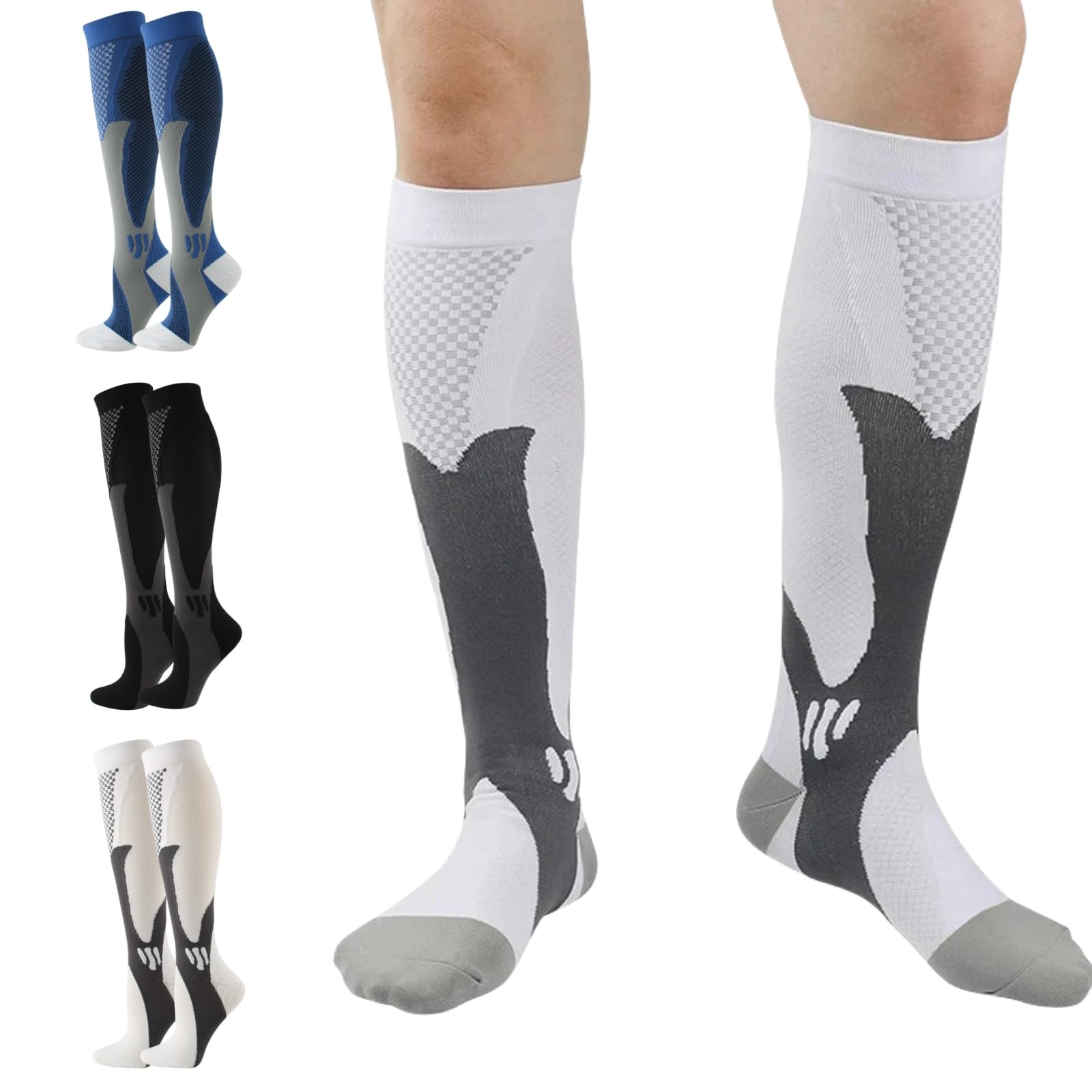 MEIION Orthopädische Kompressionsstrümpfe für leichte & schmerzfreie Beine - OrthoSocks 2/4 Paar Kompressionsstrümpfe Damen und Herren – Joggen, Sport, Laufen, Wandern und Radfahren