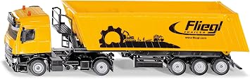 SIKU 3537, Lorry with Dump Truck, 150, Metal/Plastic, Red, Tipping Trough