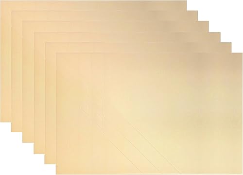 Juego de 6 manteles individuales de vinilo de lujo, decoración de mesa de color sólido, patrón de diamante antideslizante (beige)