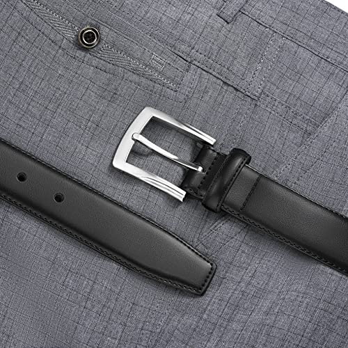 Image of MILORDE Men's Genuine Leather Dress Belt, Handmade, 100% Cow Leather, Fashion & Classic Designs for Work Business and Casual