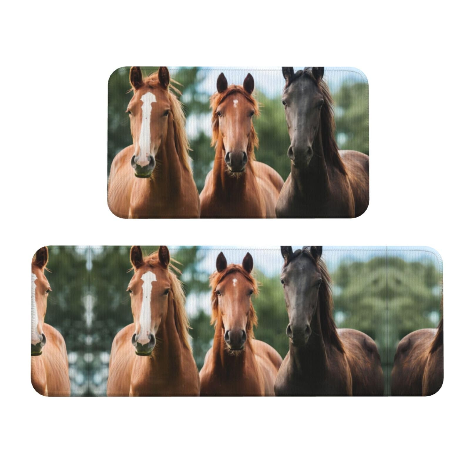 Alfombrillas de cocina lavables con caballos, alfombras antideslizantes para el lavadero