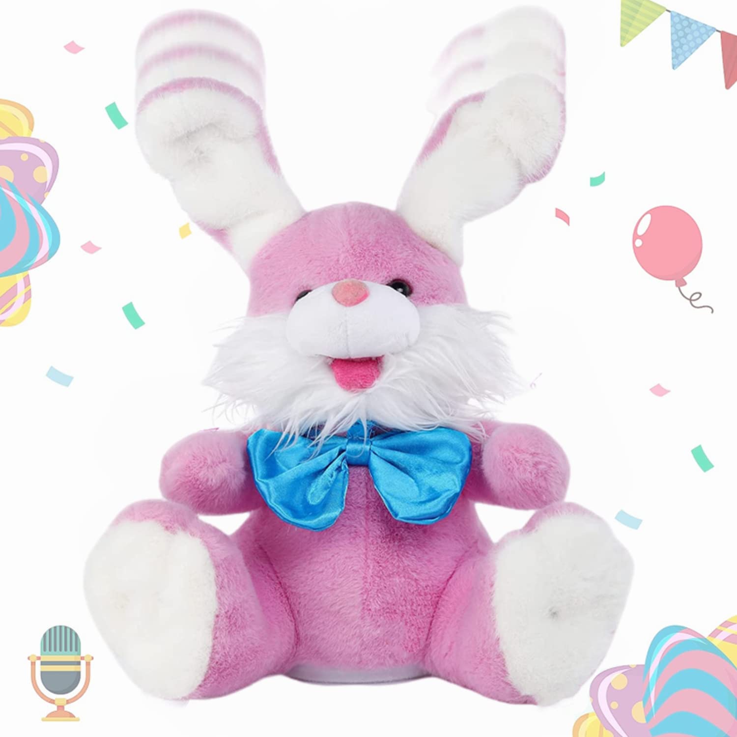 Kinderen Schattig Peek A-Boo Singing Talking Bunny Toy Met Fladderende Oren Baby Interactief Knuffelig Knuffel Herhalen Wat Je Zegt Pluche Konijn Gevulde Pop