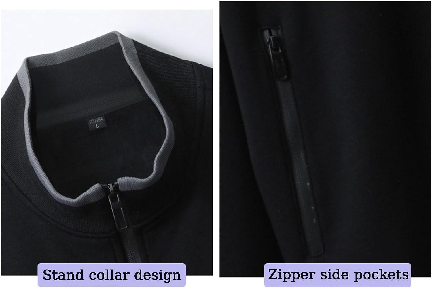 Men's Cotton Tracksuit 2 Piece Long Sleeve Full Zip Jacket And Pants Sweatsuit Set with Zipper Pockets