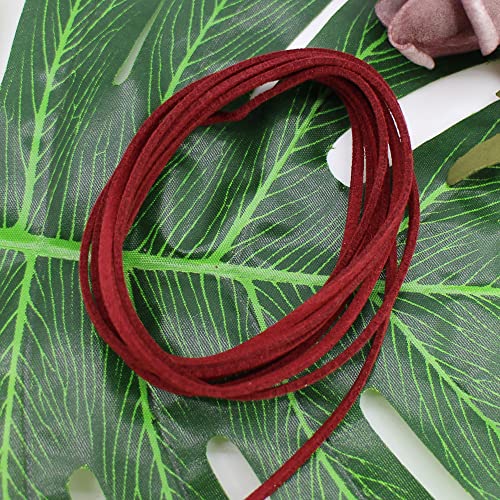 Cordón de piel sintética granate de 100 yardas resistente para collares y artesanía 7