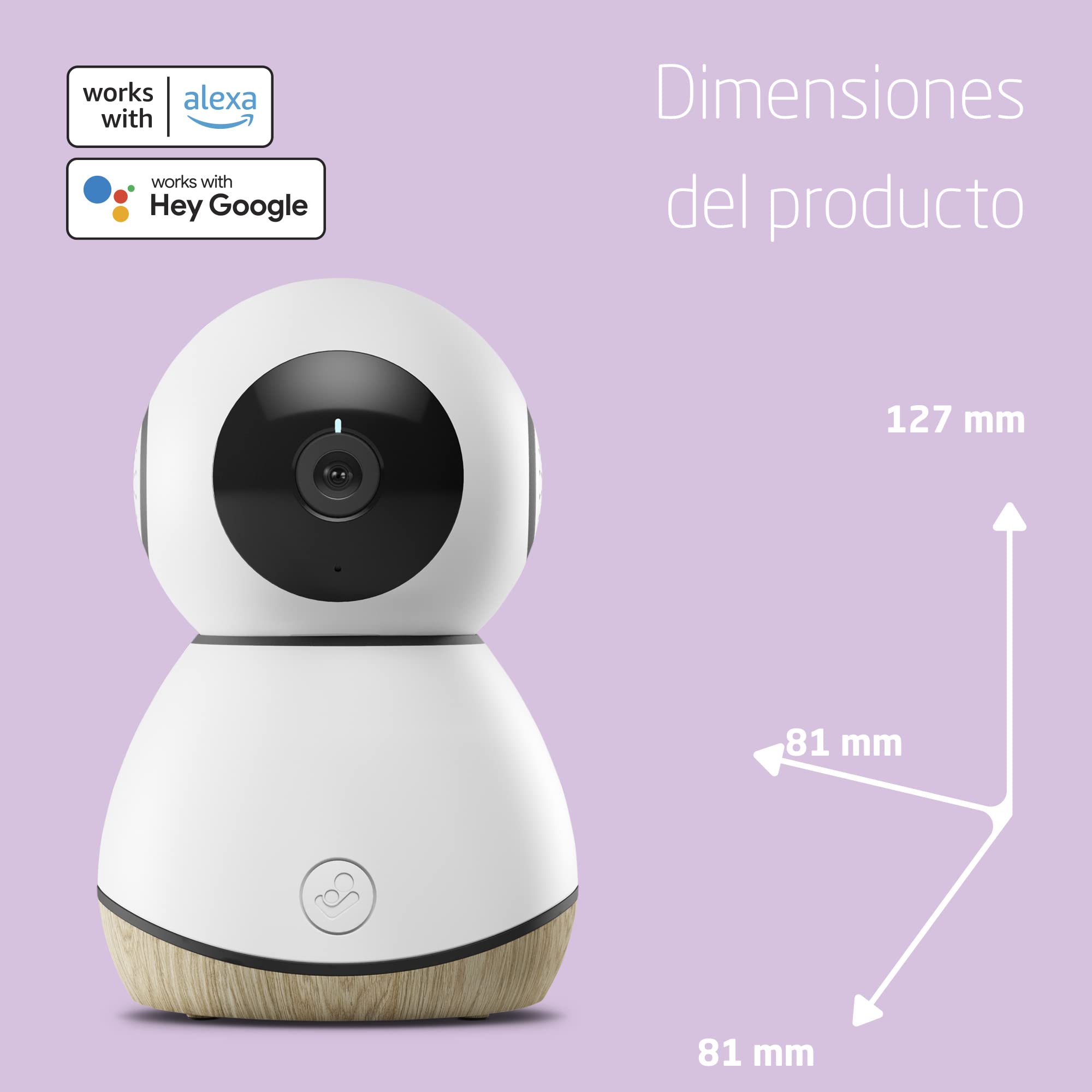 Maxi-Cosi See Cámara Vigilancia bebes wifi interior, Vigilabebes con cámara vision nocturna HD, vídeo y audio, sensor de movimiento y sonidos relajantes, detecta temperatura y humedad de la habitación