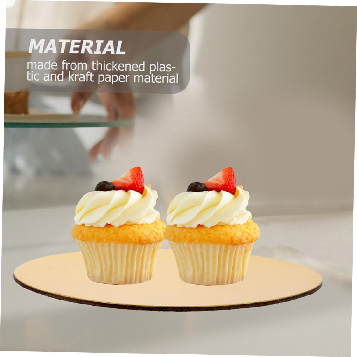 PRETYZOOM 60pcs Round Cake Boards Thick Cake Drums for Birthday and Baking Easy to Clean and Food-safe for Party Supplies