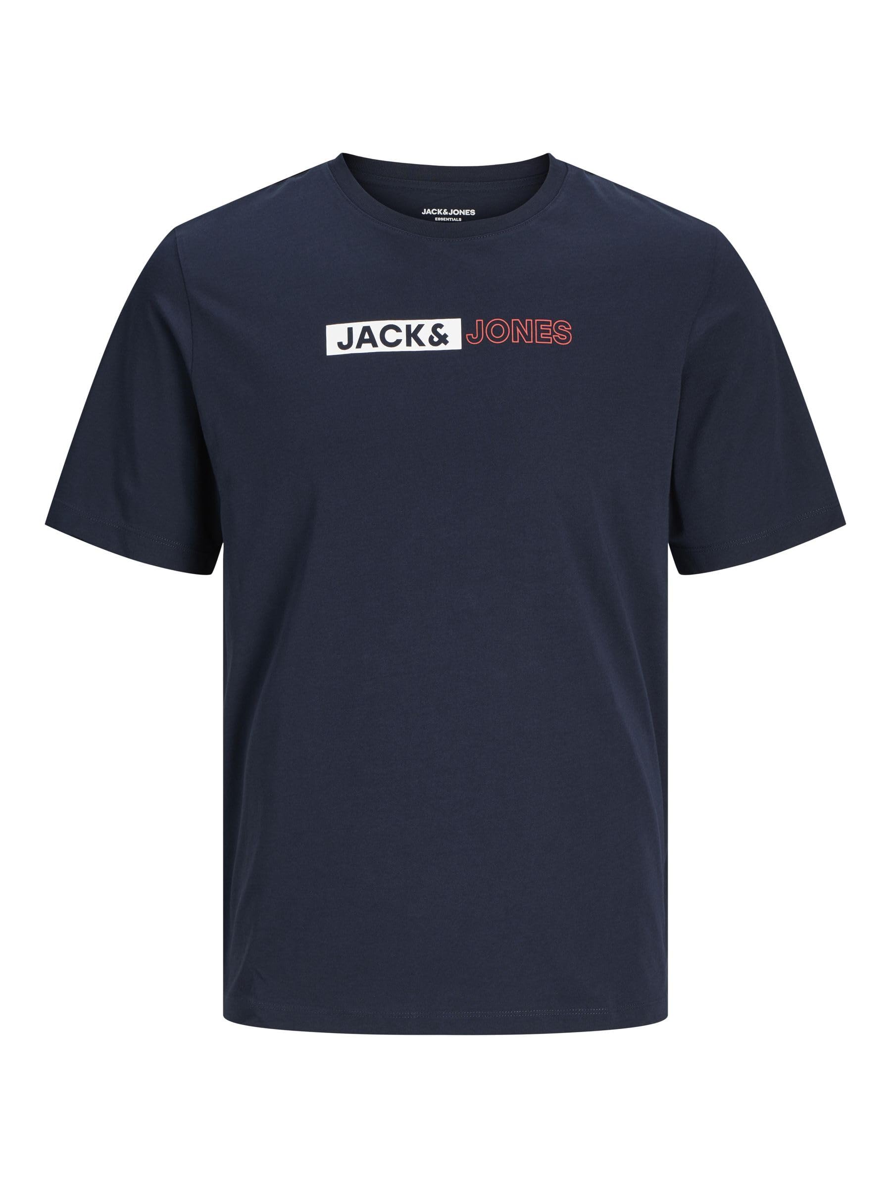 Jack & Jones Mens Jjecorp Logo Tee Play O-Neck Noos T-Shirt, Navy Blazer/Print:Play 5, XS UK