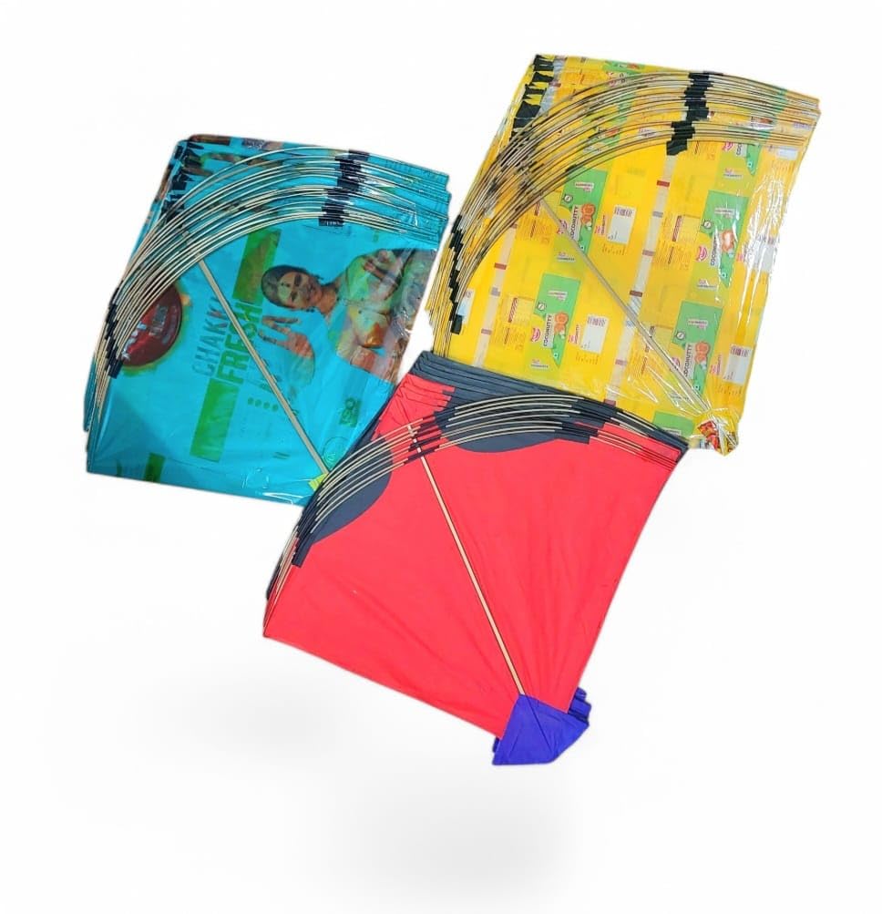 AKS Designer Rocket and Plastic Kites, Multicolour, Pack of 30-image-0