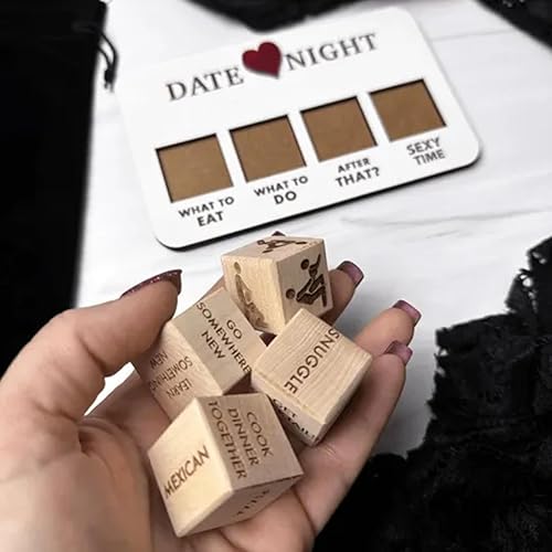 Hopeup Dados de noche de cita para parejas, Dados para sacar,Dados de cita, Ideas de citas para parejas, Dados de citas,Regalos de madera de