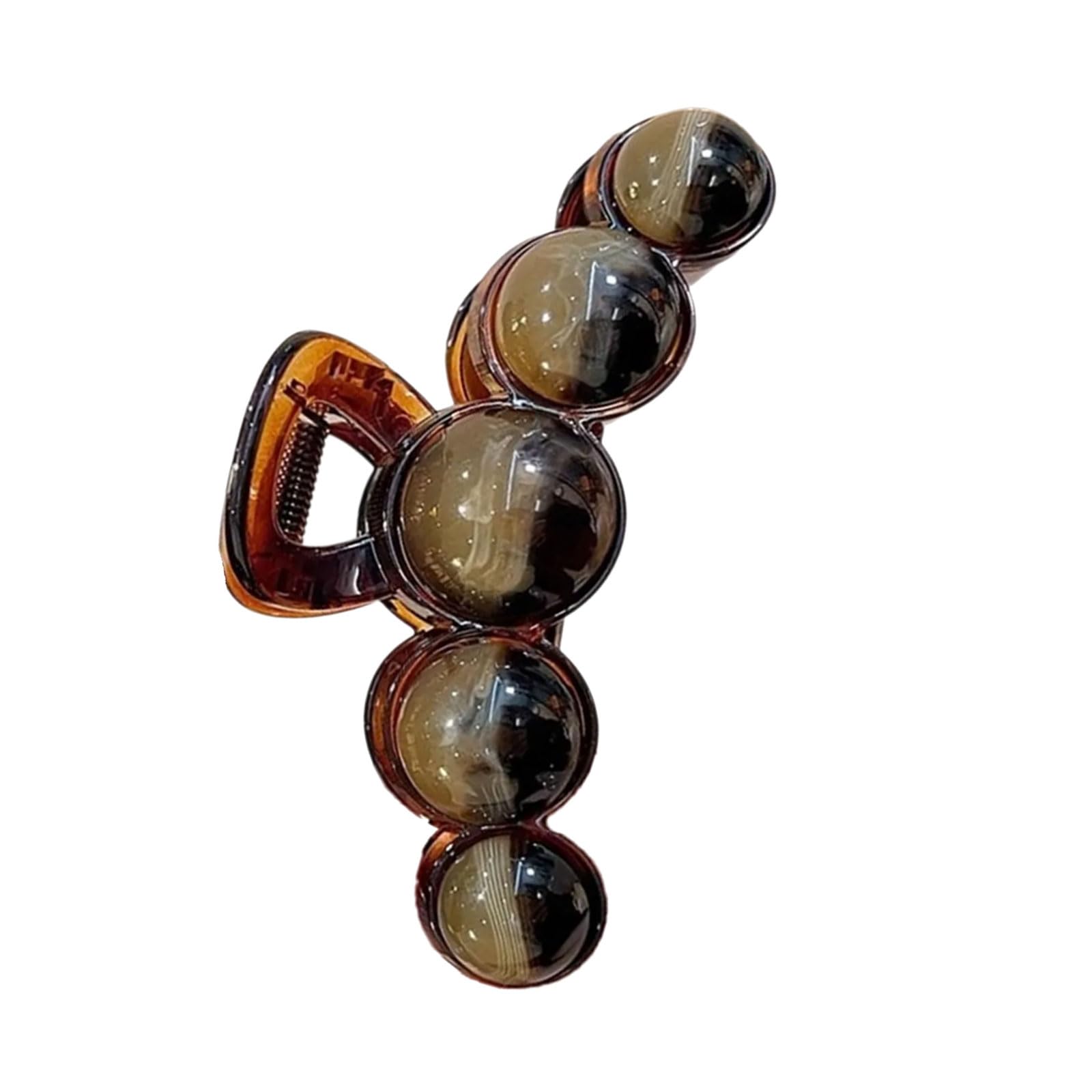 Xanhoy Women's Black And Brown Gradients Beaded Hair Claw Geometric Acrylic Hair Clamp Jaw Clip Fashionable Daily Use Hair Accessories