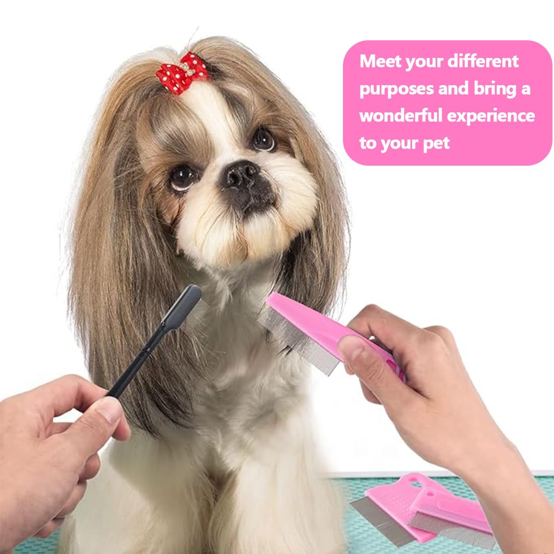 Set Pettini Per Pulci Animali - 4 Pezzi Per Cani E Gatti