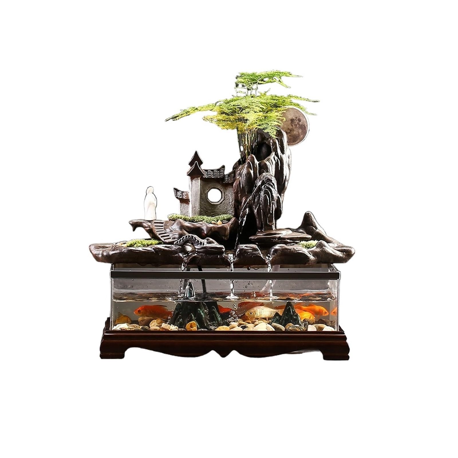 water feature Desktop Fountain Circulating Water Fish Tank Ornaments Rockery