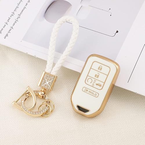 Miniatura 7 de PIFOOG Funda para llavero para Honda Civic Accord CRV Passort Pilot Insight, accesorios de 5 botones para llaves remotas de automóvil, protector de