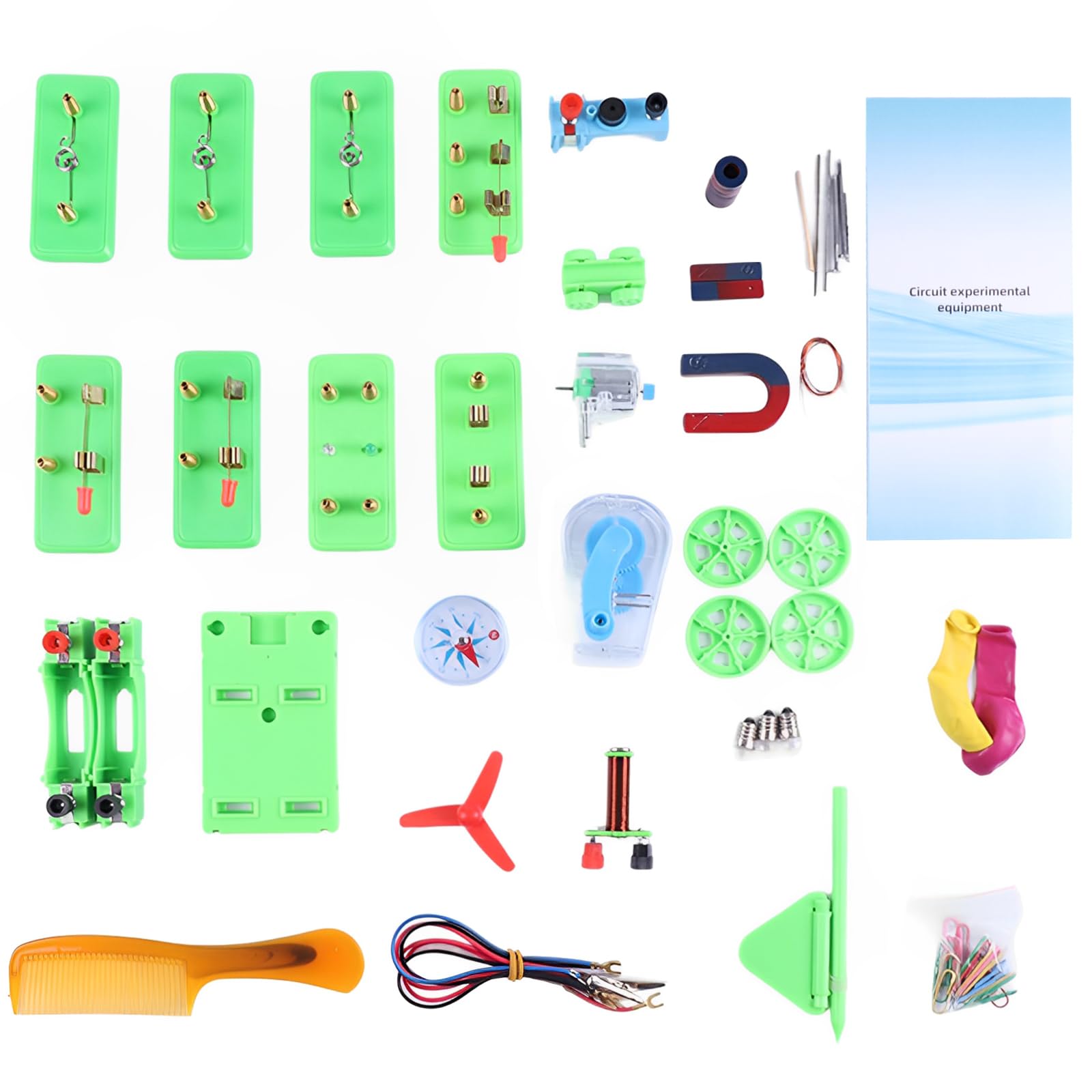 Electric Circuit Kit, Educational Montessori Toys, Science Experiment Kit with Motor and Bulb for Kids, DIY STEM Electrical Engineering Project for Basic Physics Learning Starter (AD006)