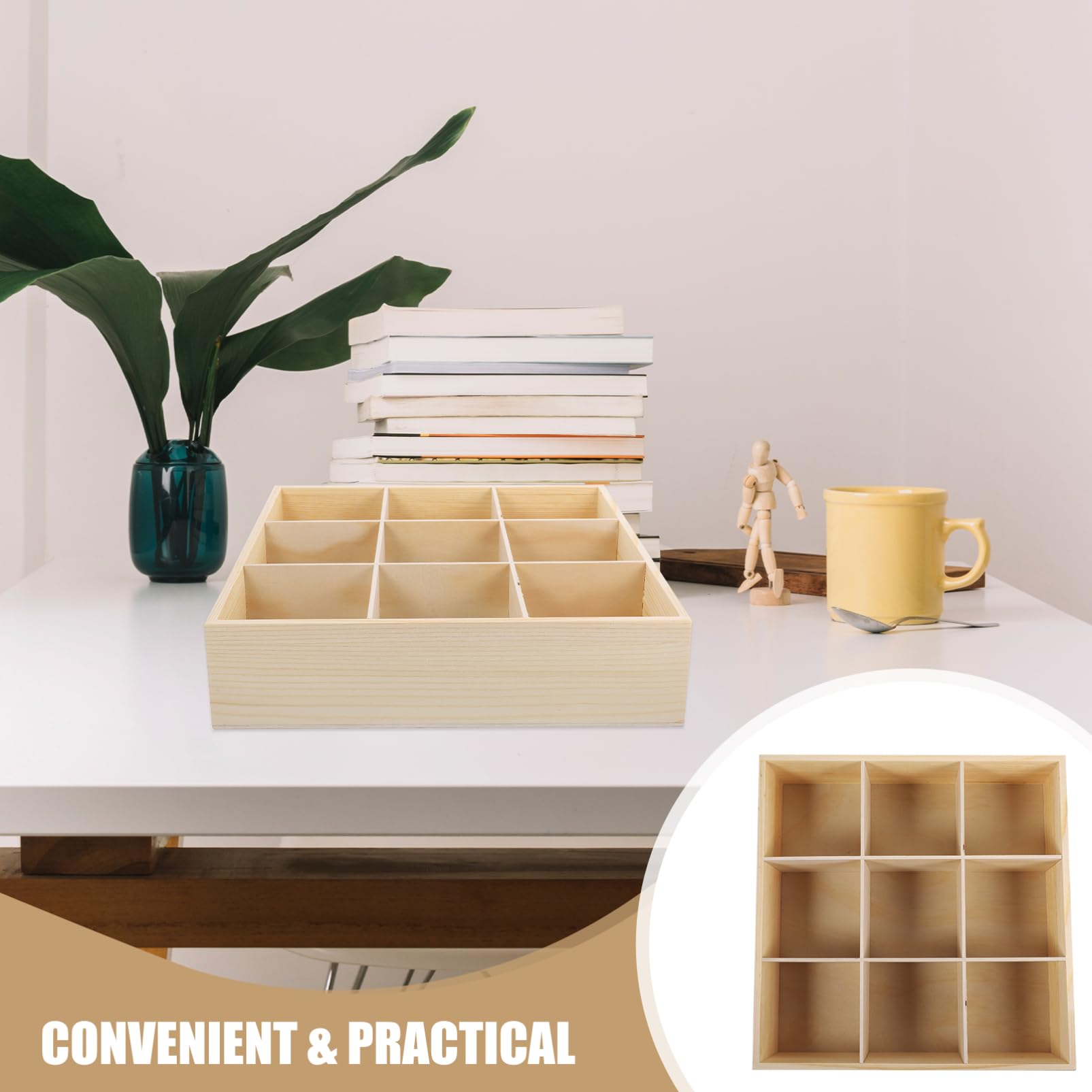 Scatola Organizer Legno Per Gioielli Con Scomparti Multipli Contenitore Da Scrivania Elegante e Pratico Per Anelli Orecchini e Piccole Cose Per Donne e Amiche