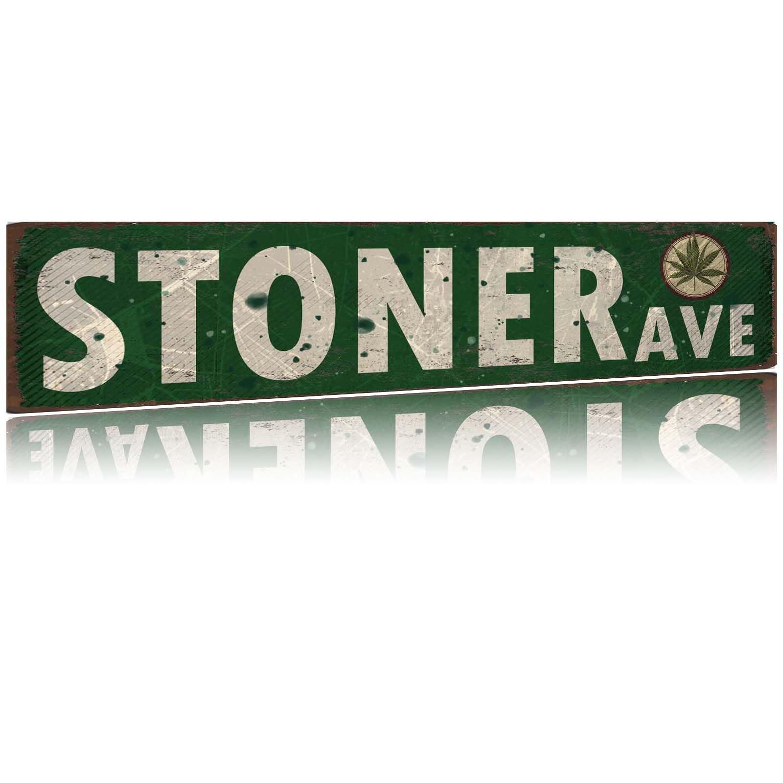 Stoner Avenue Street Sign Vintage Rustic Retro 4x16 Inch Tin Sign,Stoner Room Decor Weed Posters For Room Aesthetic