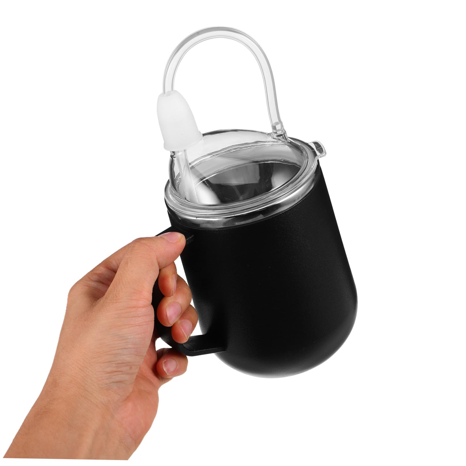 FOMIYES Pflege Trinkbecher mit 450ml aus Edelstahl, Schwarz