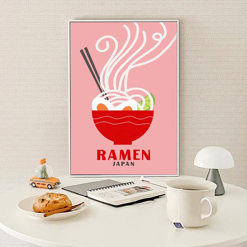 Amazon.co.jp: モダンなおいしい食べ物ラーメンポスターとプリント抽象