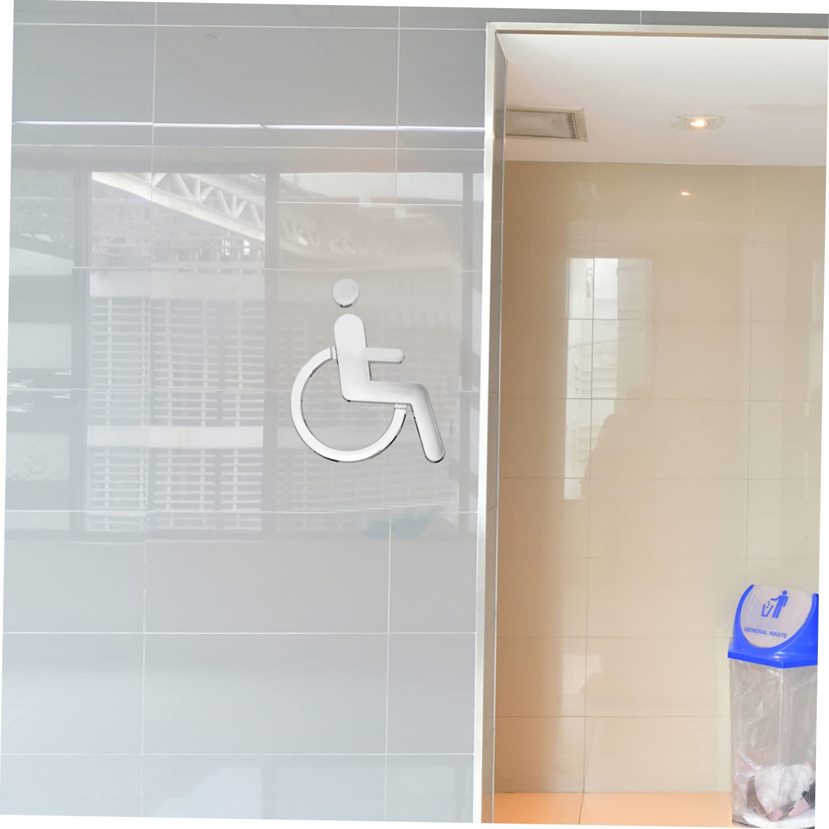 ULTECHNOVO 5piezas Cartel De Baño Para Discapacitados Símbolo De Señalización Ligera y Para Aseos Públicos y Privados