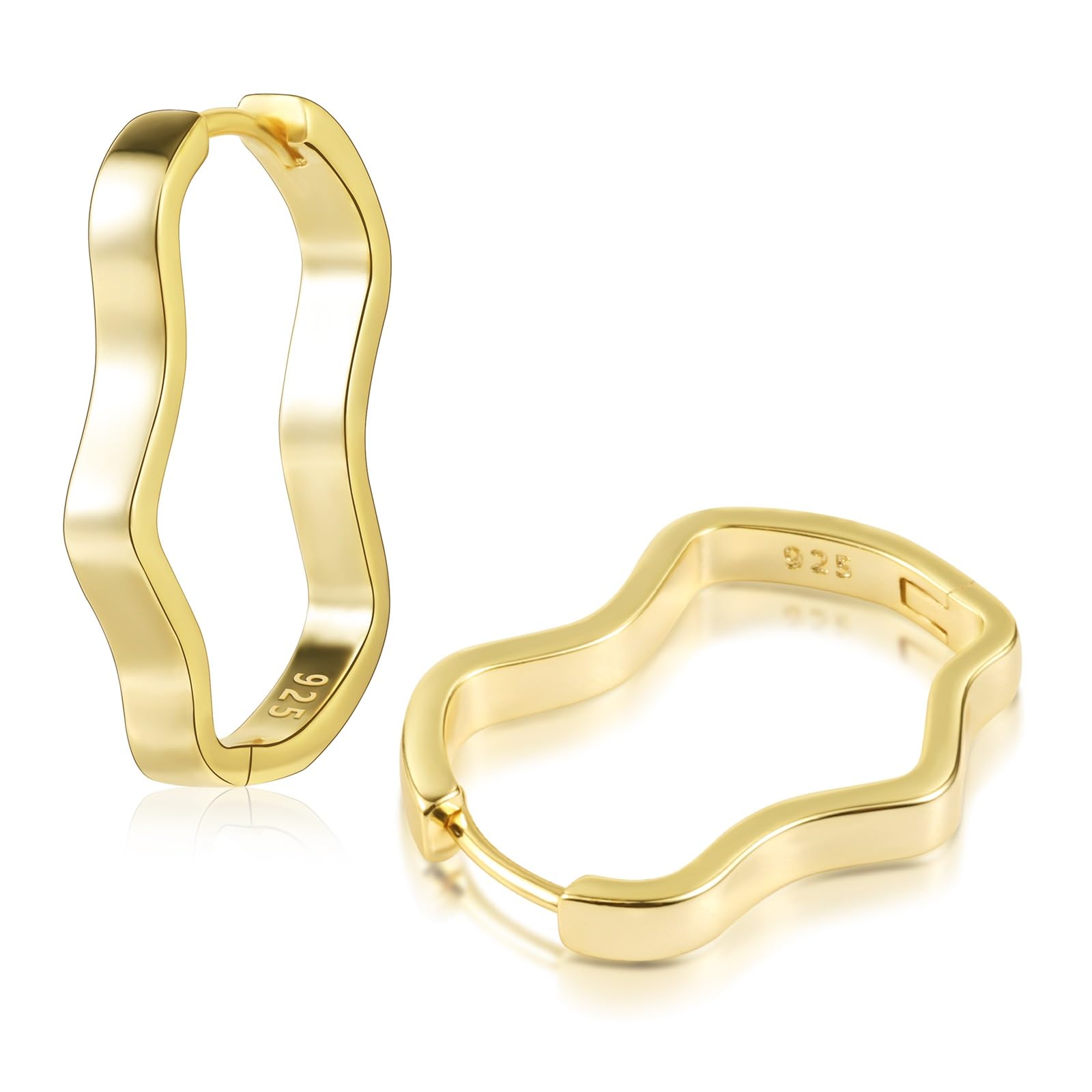 ALEXCRAFT Aros Mujer Pendientes con Circonitas Chapado 14K Oro