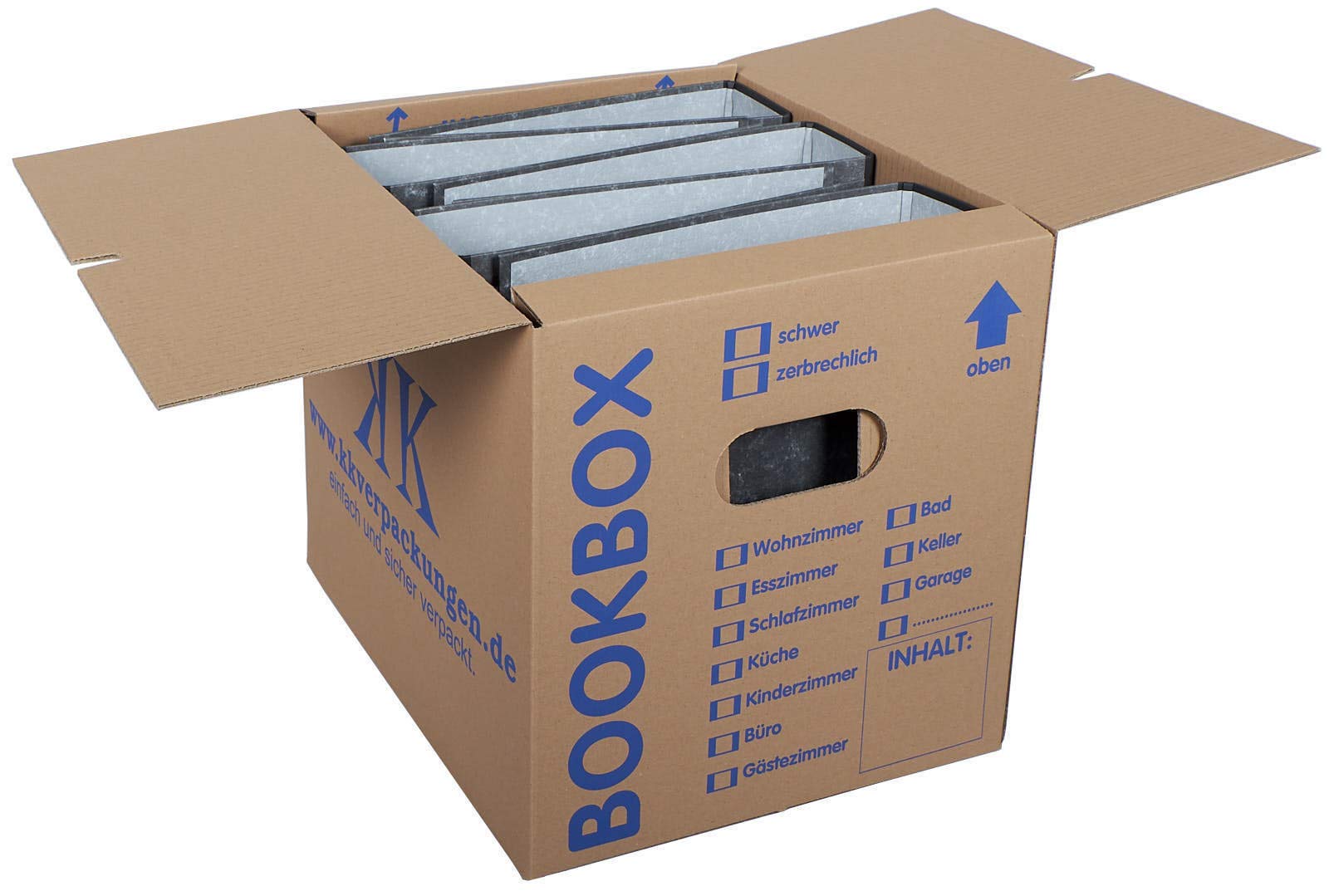 KK Verpackungen Bücherkartons 25 Stück 405x330x353 mm 2-wellig Tragkraft 50 kg Umzugskarton