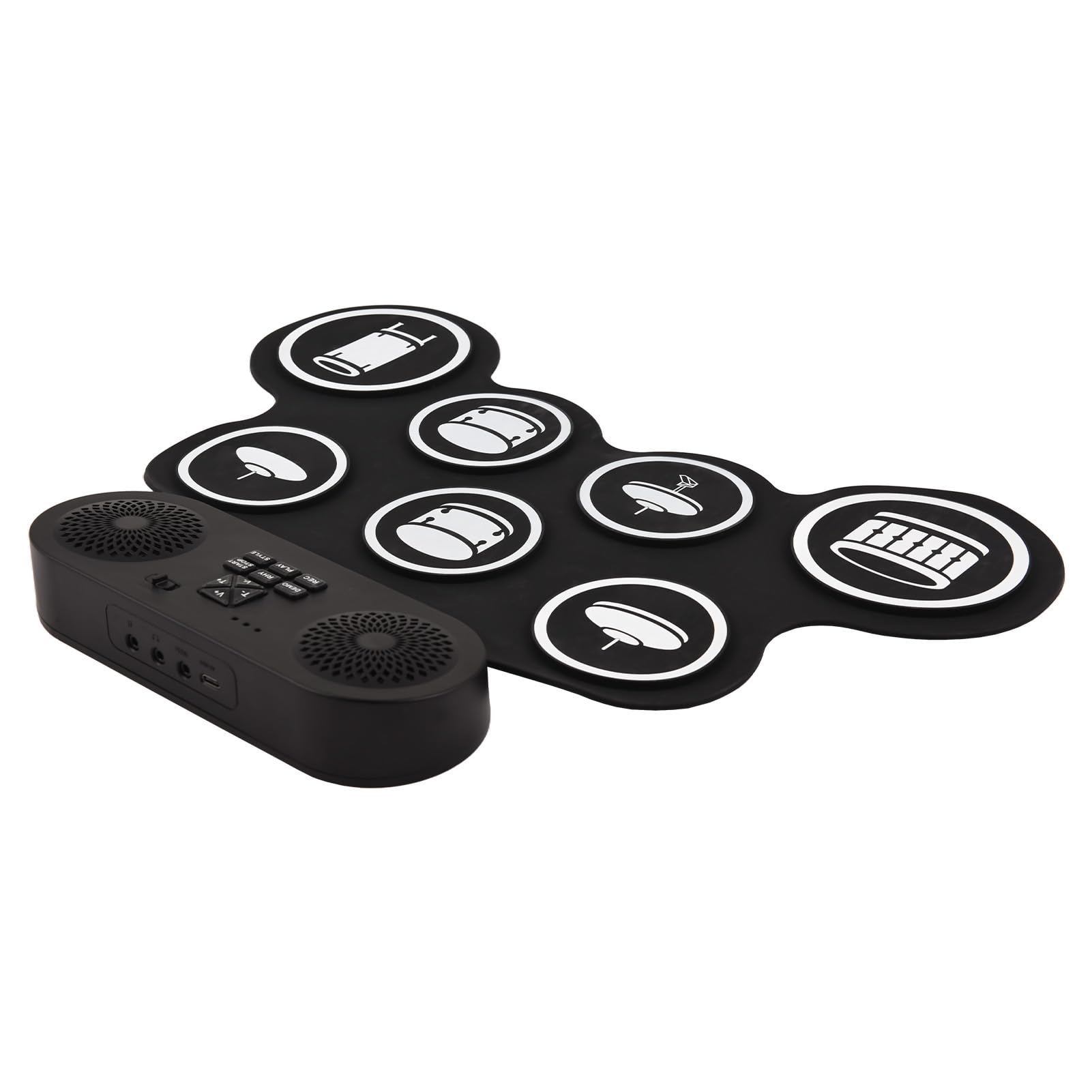 Generic Set di Batteria a Mano 7 Pad Alimentazione a Lunga Durata USB Ricaricabile per Sessioni di Pratica Prolungate o Spettacoli Ideale per Musicisti Professionisti