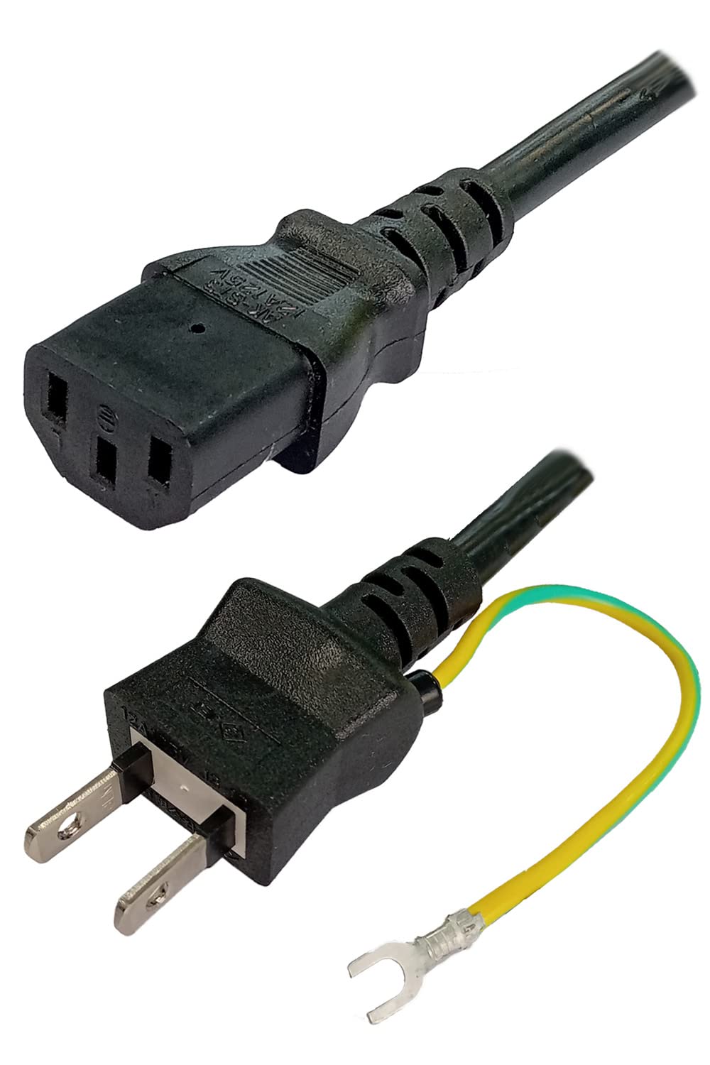 Amazon.co.jp: 3Aカンパニー 電源ケーブル 3P-2P変換 1.8m 12A/125V