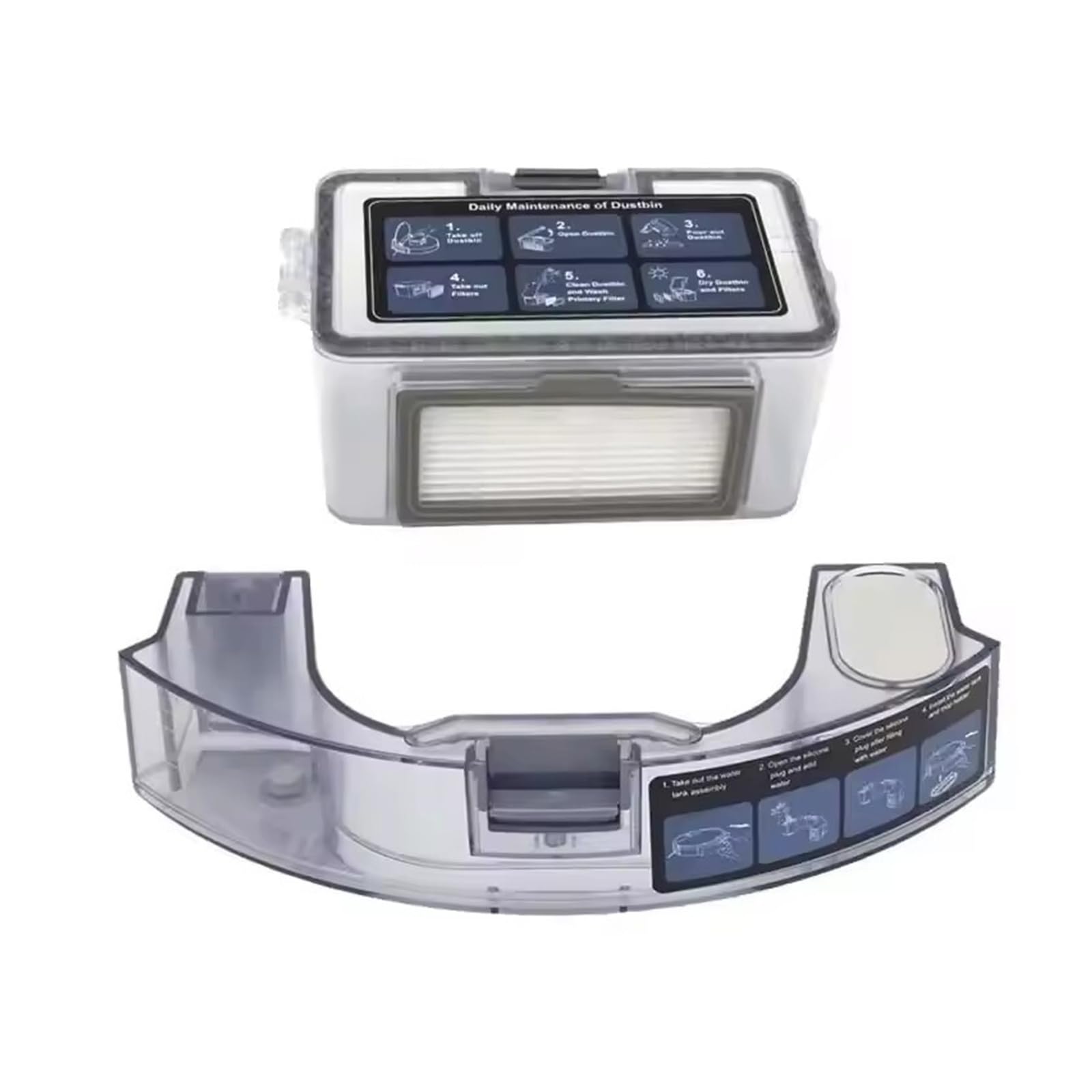 Robot limpiador tanque de agua/caja de polvo, Compatible con Conga, 999 | Kabum, Smart 100, Teendow, BR151, ONSON, BR150/BR151, MANVINS, G20, piezas de robot(B)